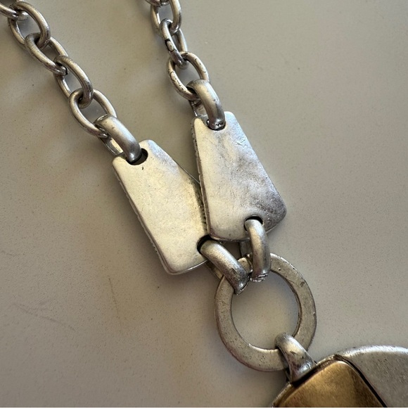 THE SAK- Two Tone-Gold & Silver-Distressed-Statement-Necklace-NWT - Picture 4 of 11
